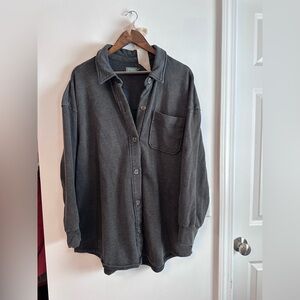 Terra & Sky Charcoal Button-Up Shacket